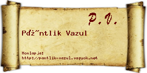 Pántlik Vazul névjegykártya